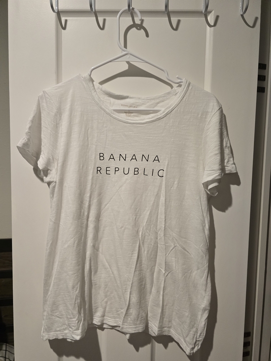 Banana Republic Tops - Banana Republic White Logo Tee with Black Lettering